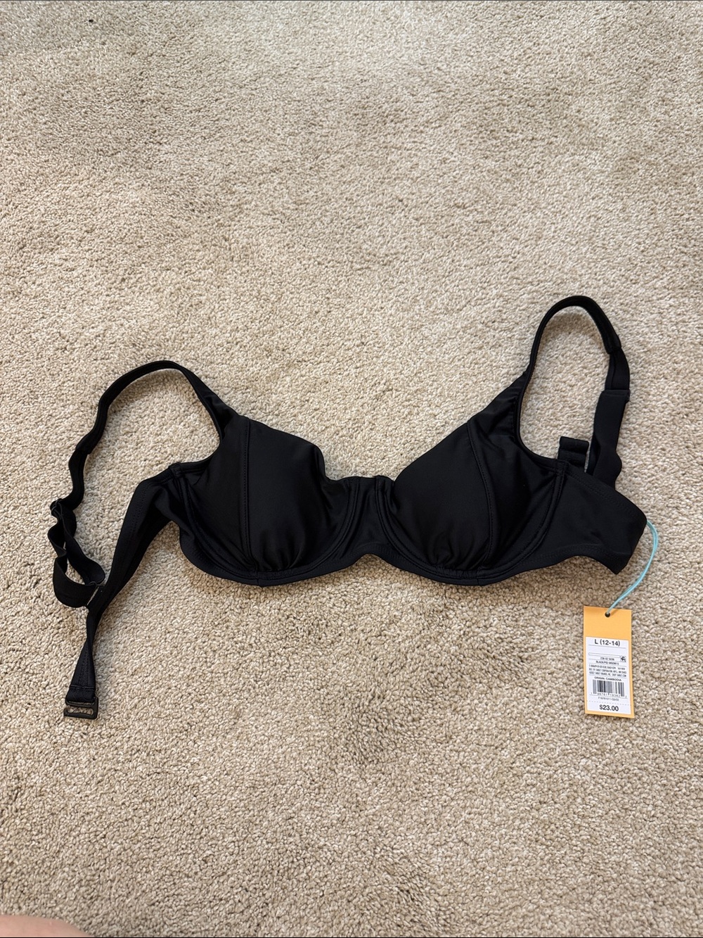 Kona Sol Black Underwire Molded Cup Bikini Top
